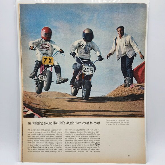 Vintage 1969 LIFE Magazine Article Pages MaxiCraze For Minibikes Lejon Cold Duck - Picture 2 of 6
